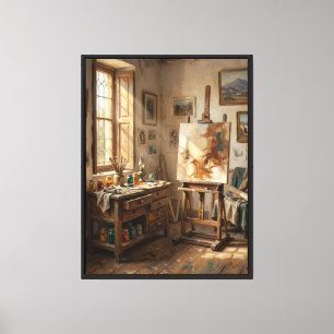 Lienzo El Atelier Silencioso — Interior del Estudio del A