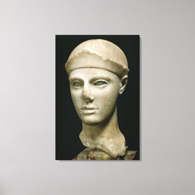 Lienzo El Atenea de Aegina, con casco, cabeza de un (Anverso)