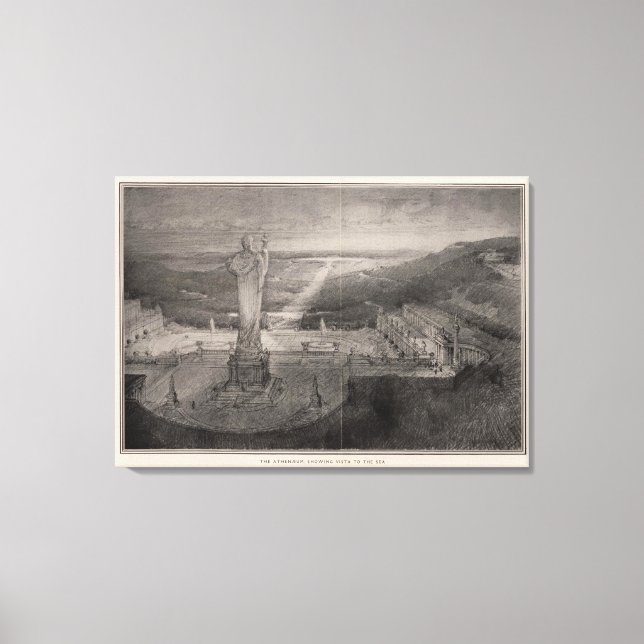 Lienzo El Athenaeum, con vistas al mar (Anverso)