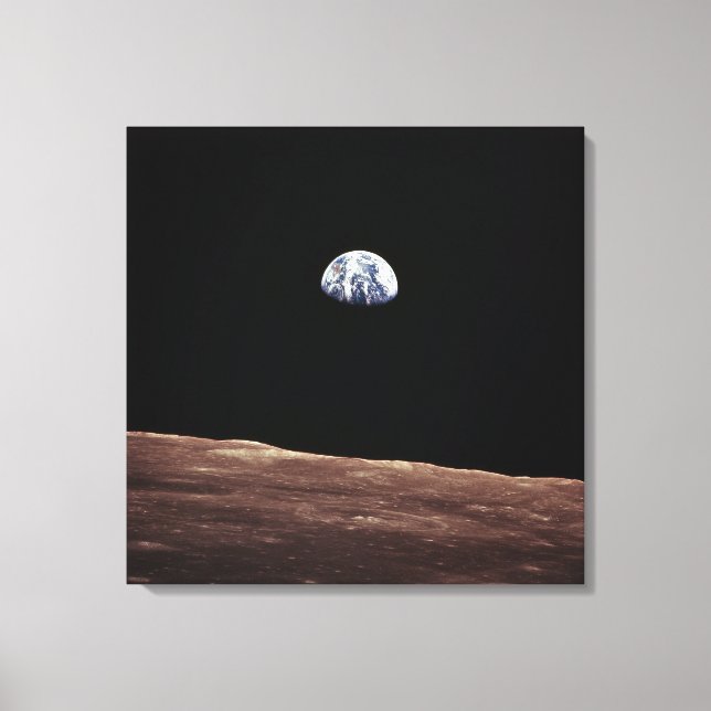 Lienzo El aumento de la Tierra desde la superficie lunar (Anverso)