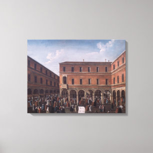 Lienzo El Bancho del Giro en el Rialto, Venecia