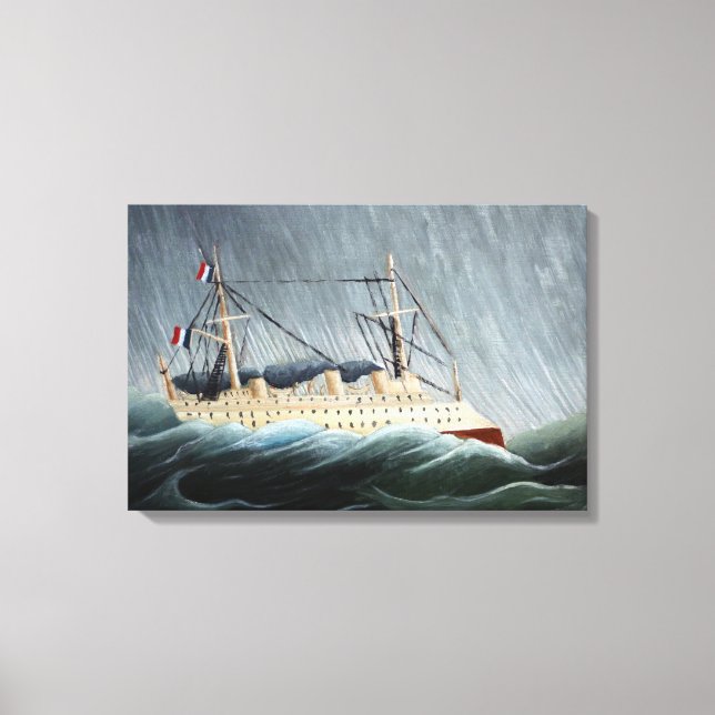 Lienzo El barco en la tempestad | Henri Rousseau (Anverso)