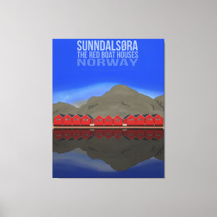 Lienzo El Barco Rojo Casas Sunndalsøra Noruega