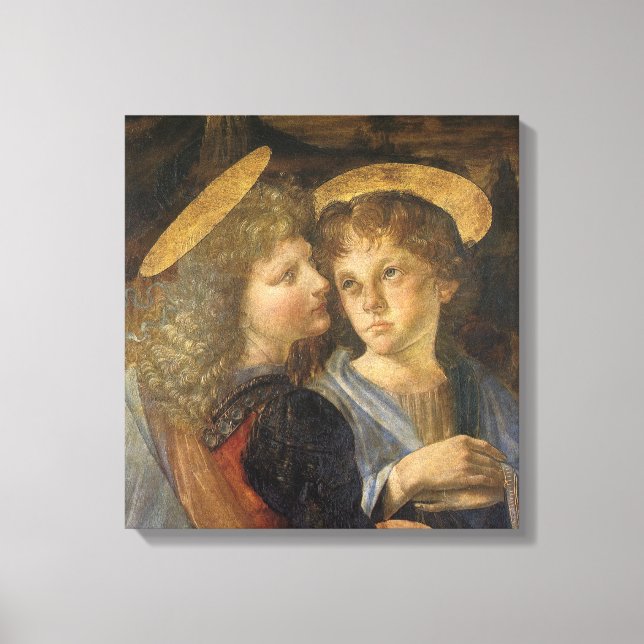 Lienzo El bautismo de los ángeles de Cristo de Leonardo d (Anverso)