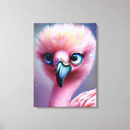 Lienzo El bebé Flamingo de Kawaii, dulce y adorable
