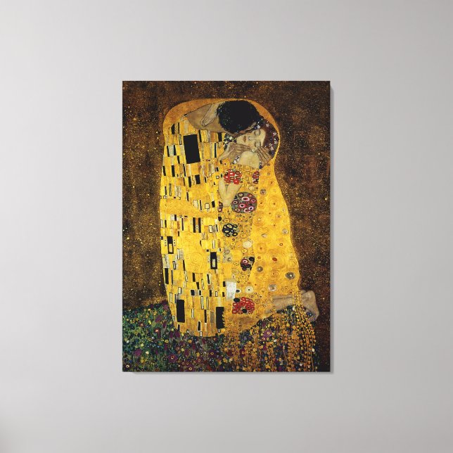 Lienzo El beso de Gustav Klimt (Anverso)