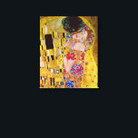 Lienzo El beso de Gustav Klimt, vintage Art Nouveau<br><div class="desc">¡La pintura suprema del amor, un hermoso diseño con el que celebrar al El día de San Valentín! El Kiss (detalle) (1907-1908) de Gustav Klimt es un simbolismo de la época victoriana vintage del arte, el amor al arte y la pintura romántica de una pareja romántica en varios tonos de...</div>