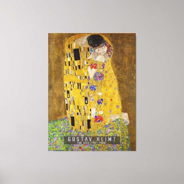 Lienzo El beso - Gustav Klimt (Anverso)