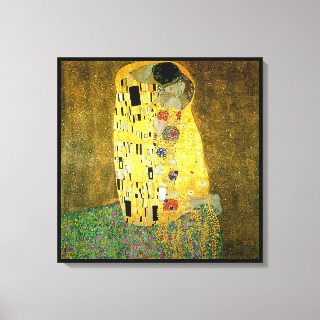 Lienzo El beso ~ Gustav Klimt (Anverso)