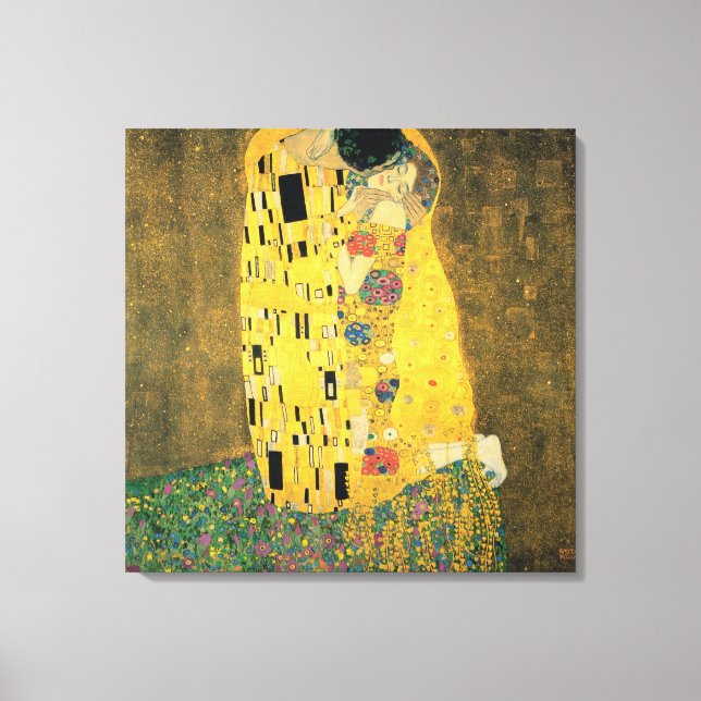 Lienzo El beso - Gustav Klimt (Anverso)