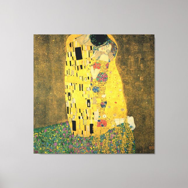 Lienzo El beso - Gustav Klimt Print (Anverso)