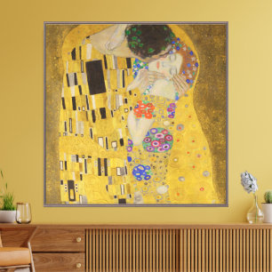 Lienzo El Beso, Pintura al Óleo Art Nouveau, Gustav Klimt