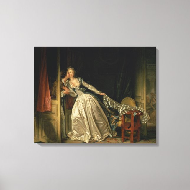 Lienzo El beso robado de Jean-Honore Fragonard (Anverso)