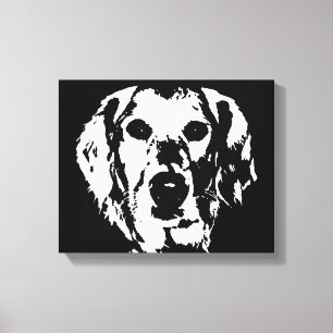 Lienzo El blanco negro del golden retriever envolvió la