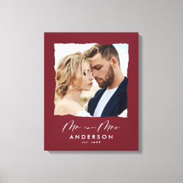 Lienzo El boda de fotografía moderno personalizó al Sr. y