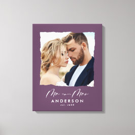 Lienzo El boda de fotografía moderno personalizó al Sr. y