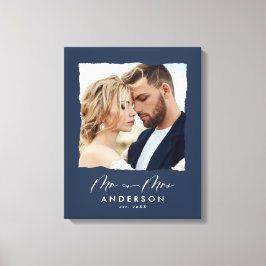 Lienzo El boda de fotografía moderno personalizó al Sr. y