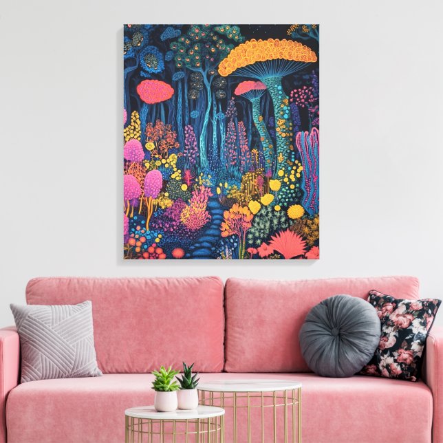 Lienzo El bosque de champiñones es mágico (Insitu (Sala de estar))