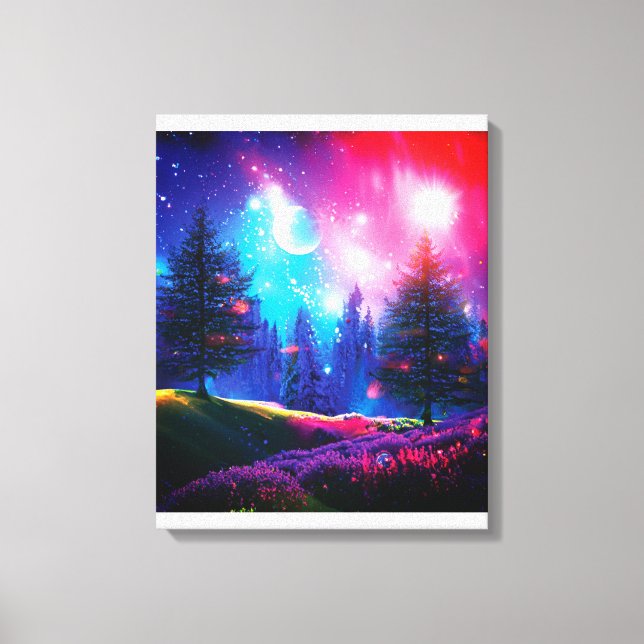 Lienzo El bosque mágico por la noche (Anverso)