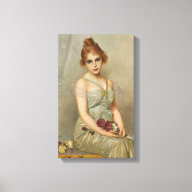 Lienzo El Bouquet de Vittorio Matteo Corcos (Anverso)