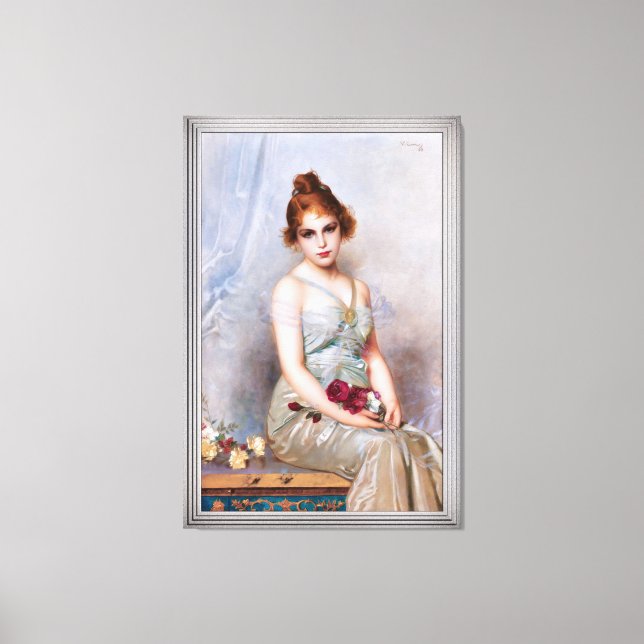 Lienzo El Bouquet de Vittorio Matteo Corcos (Anverso)