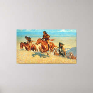 Lienzo El búfalo Runners (1909) de Federico Remington