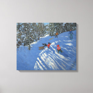 Lienzo El caer apagado el trineo Morzine
