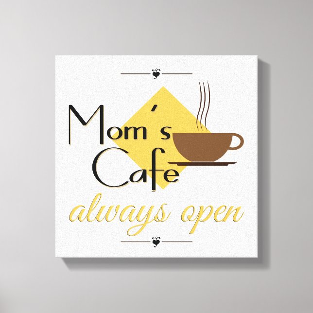 Lienzo El café de mamá siempre abierto (Anverso)
