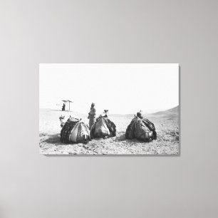 Lienzo El Cairo Egipto, Jinetes de Camellos Pirámides de