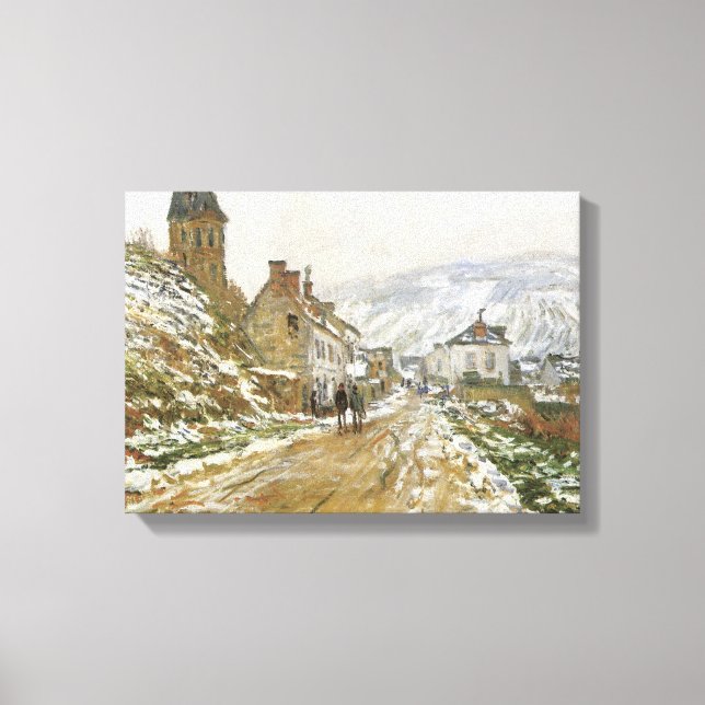 Lienzo El camino a Vetheuil en invierno por Monet Wrapped (Anverso)