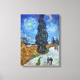Lienzo El camino de Vincent van Gogh con Cypress y Star