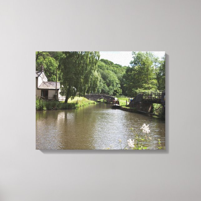 Lienzo El Canal de Caldon Consall Staffordshire (Anverso)