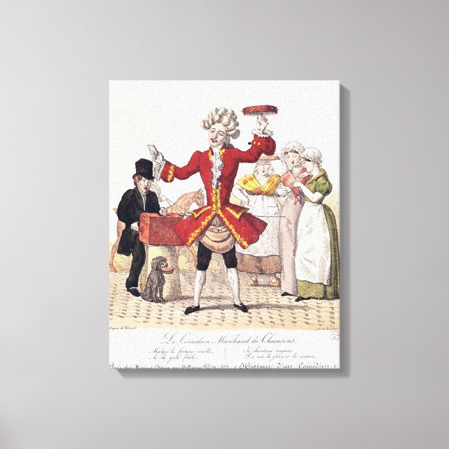 Lienzo El cantante callejero, grabado por Alois Senefelde (Anverso)