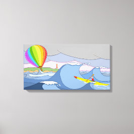 Lienzo El capitán Kayak y el globo