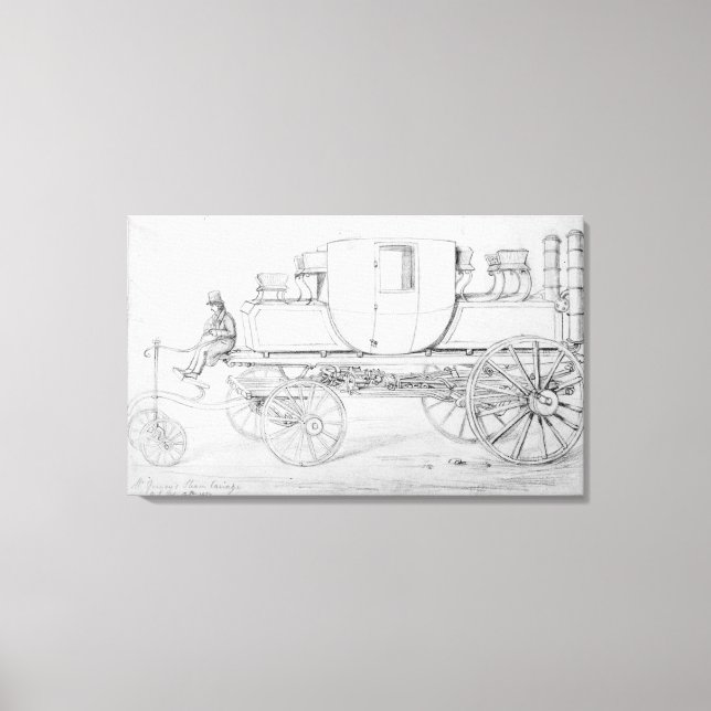 Lienzo El carro de vapor de Gurney, 1827 (Anverso)