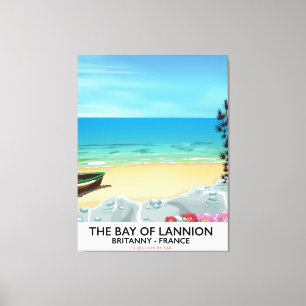 Lienzo El cartel de viaje de la Bahía de Lannion Francia