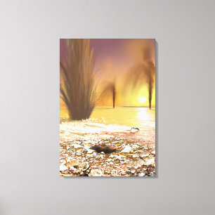 Lienzo El casquete glaciar polar del sur marciano