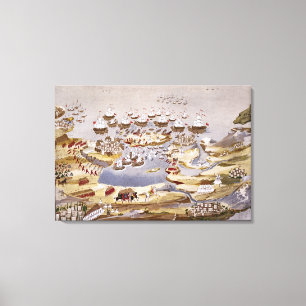 Lienzo El cerco y la batalla naval, platean 13 de 'H