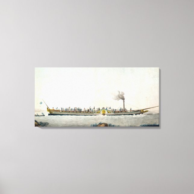 Lienzo El Charles-Philippe, el primer barco de vapor (Anverso)