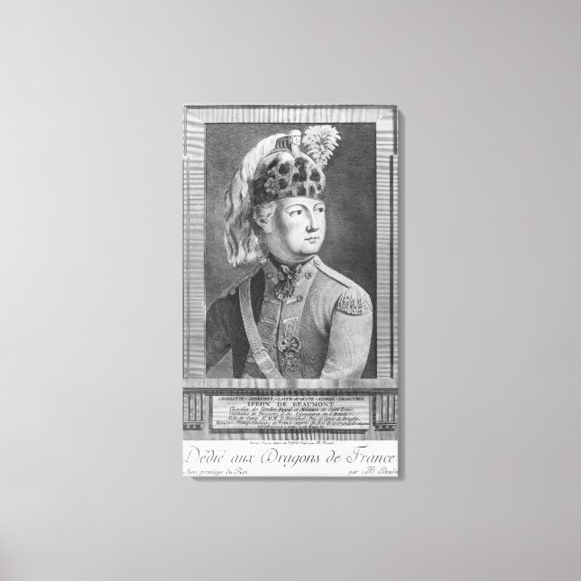 Lienzo El Chevalier d'Eon como dragón, 1779 (Anverso)