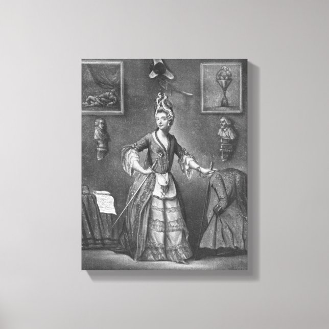 Lienzo El Chevalier d'Eon, vestido de mujer (Anverso)