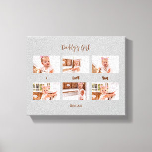 Lienzo El Chica de papá te amo Collage de fotos Gray