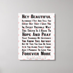 Lienzo El Chica Más Bonito Del Mundo