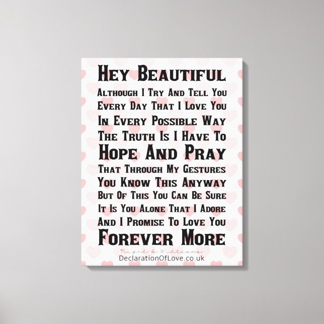 Lienzo El Chica Más Hermoso Del Mundo (Anverso)