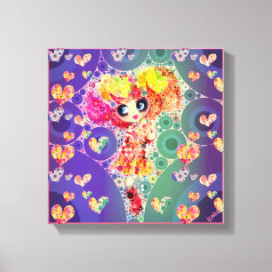 Lienzo El Chica PinkyP wallart Harajuku Arcoiris Art