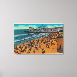 Lienzo El ciclón Racer y las multitudes de playas, Long B