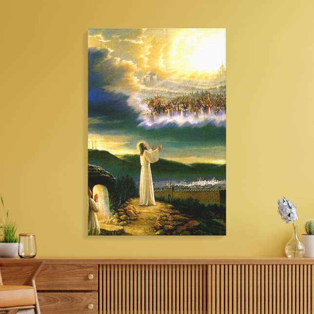 Lienzo El cielo acoge a Jesús al atardecer (Insitu (Sala de estar))