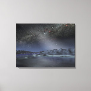 Lienzo El cielo nocturno de un planeta extranjero
