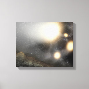 Lienzo El cielo nocturno según lo visto de un avión