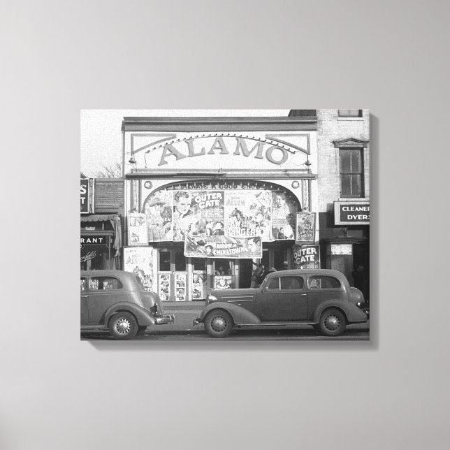 Lienzo El Cine Alamo, 1937 (Anverso)